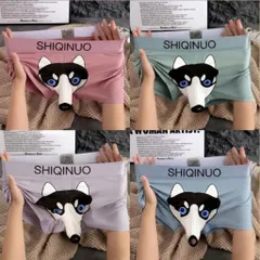Quần sịp boxer nam có vòi thông in hình chú chó Husky đáng yêu. Quần sịp đùi nam độc lạ cotton có vòi chui thông in hình