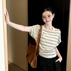 Áo Cộc Tay Cánh Dơi Kẻ Ngang Trễ Vai Cổ Layer Kèm Áo Dây Cổ Bên Trong Vải Thun Lỗ Thoáng Khí