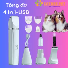 Tông Đơ Cắt Lông Chó Mèo Đa Năng 4 TRONG 1 USB - Máy Mài Móng Kiêm Tỉa Lông Bàn Chân Cho Chó Mèo 824812