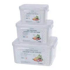 HỘP THỰC PHẨM CHỮ NHẬT 2 LỚP THÁI BỘ 3 HOKORI 6572