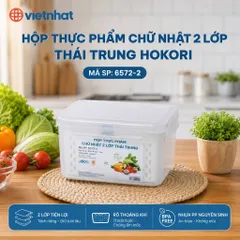 HỘP THỰC PHẨM CHỮ NHẬT 2 LỚP THÁI BỘ 3 HOKORI 6572