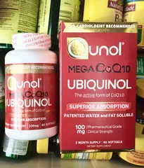 Bổ sung CoQ10 cho tim Ubiquinol Qunol Mega CoQ10 Ubiquinol 100mg 60 viên