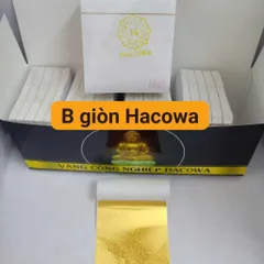 500 Lá vàng Hacowa - B giòn màu vàng ánh kim đậm, dát bóng đẹp phù hợp trên mọi chất liệu
