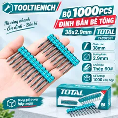 BỘ 1000 ĐINH BẮN BÊ TÔNG TOTAL TAC02381 – 38×2.9MM