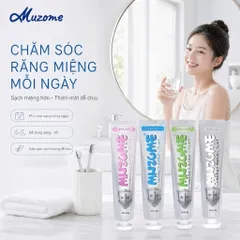 [MUA 1 TUÝP TẶNG 1 BÀN CHẢI] Kem Đánh Răng Muzome 120g Thương Hiệu Nhật Bản - Hỗ Trợ Giảm Ố Vàng, Khử Mùi Hôi Miệng