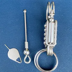 Combo móc khoá inox 304  phối trụ như ý phong cách mới lạ sáng bóng không han gỉ