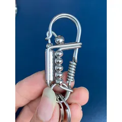 Combo móc khoá inox 304  phối trụ như ý phong cách mới lạ sáng bóng không han gỉ