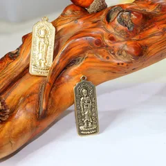 Móc khoá phong thuỷ + mặt dây chuyền đồng thau hình phật