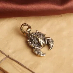 Móc khoá đồng thau phong thuỷ hình bọ cạp + khoen cực đẹp