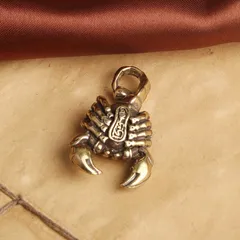 Móc khoá đồng thau phong thuỷ hình bọ cạp + khoen cực đẹp