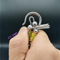 Móc khoá nghệ nhân inox 304 độ dày 2 ly kết hợp đá dạ quang phát sáng cực đẹp