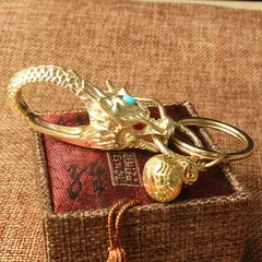 Móc khoá đồng thau hình đầu hổ cao cấp phong thủy edc simple