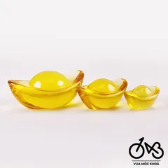 Kim nguyên bảo bằng thuỷ tinh phong thuỷ nhiều size để trưng bày bàn thờ ông địa rước tài lộc