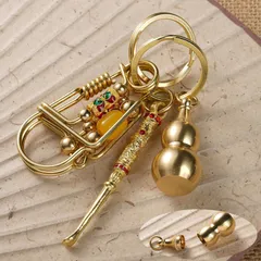 Móc khoá thủ công làm bằng que đồng 2 ly kết hợp phụ kiện hoa văn cao cấp
