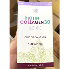 Biotin Collagen 30 đẹp da, giúp da trắng mịn, giúp tóc móng chắc khỏe, hạn chế rụng tóc gãy móng giảm thâm nám, tàn nhan
