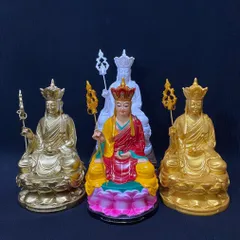Tượng Địa Tạng Vương Bồ Tát 17cm Composite Ngồi Toà Sen Nhiều Màu CÓ HOẢ TỐC