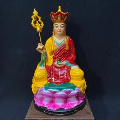 Tượng Địa Tạng Vương Bồ Tát 17cm Composite Ngồi Toà Sen Nhiều Màu CÓ HOẢ TỐC