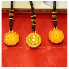 GIEO DUYÊN 10 Dây Chuyền Chú Lăng Nghiêm Và Chú Lục Tự Đại Minh [In Rõ Chữ] Mặt Dây 2.7cm - Mang Lại Bình An