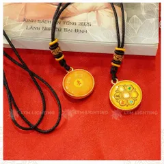 GIEO DUYÊN 10 Dây Chuyền Chú Lăng Nghiêm Và Chú Lục Tự Đại Minh [In Rõ Chữ] Mặt Dây 2.7cm - Mang Lại Bình An