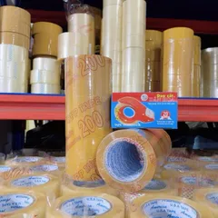 Băng keo trong, đục 200 yard 1.6kg lõi giấy mỏng 5li 1 cây gồm 6 cuộn CÓ HOA TOC L62