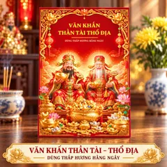 Tờ Văn Khấn Thần Tài Thổ Địa 2 Mặt 20x30 – Giấy Cứng, Chữ To Rõ, Dùng Thắp Hương Hằng Ngày
