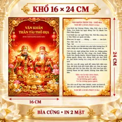 Tờ Văn Khấn Thần Tài Thổ Địa 2 Mặt 20x30 – Giấy Cứng, Chữ To Rõ, Dùng Thắp Hương Hằng Ngày