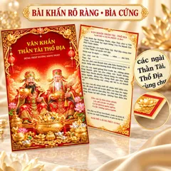 Tờ Văn Khấn Thần Tài Thổ Địa 2 Mặt 20x30 – Giấy Cứng, Chữ To Rõ, Dùng Thắp Hương Hằng Ngày