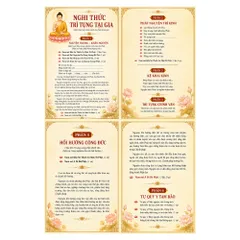 Bộ 2 Tờ Nghi Thức Trì Tụng Kinh Đại Thừa Tại Gia – Hướng Dẫn 6 Bước, 4 Mặt, Khổ 25x30