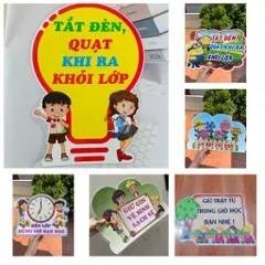 Trang trí lớp học và nhắc nhở học sinh. kích thước A3. Ép plastic, sẵn băng keo dán tường IN ĐẸP