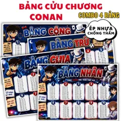 Bộ Bảng Cửu Chương A4 ( Cộng -Trừ -Nhân- Chia) Ép Plastic – Hình Dễ Thương Cho Bé Tiểu Học, Học Nhanh Nhớ Lâu HOẢ TỐC