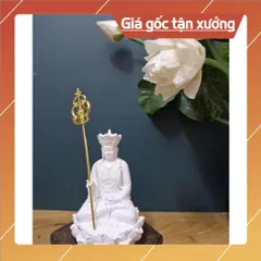 Tượng Địa Tạng Vương Bồ Tát 12cm chất liệu bột đá tự nhiên -  Tượng Địa Tạng nhỏ để xe st55
