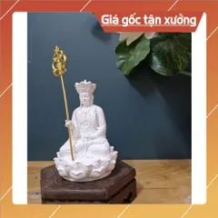 Tượng Địa Tạng Vương Bồ Tát 12cm chất liệu bột đá tự nhiên -  Tượng Địa Tạng nhỏ để xe st55