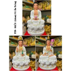 Bộ Ta Bà Tam Thánh, Tam Thế Phật cao 45cm chất liệu poly hàng đẹp