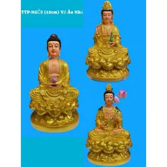 Bộ Ta Bà Tam Thánh, Tam Thế Phật cao 45cm chất liệu poly hàng đẹp