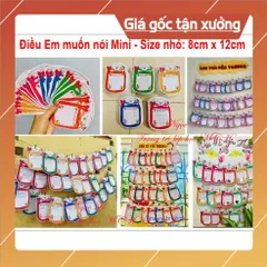 Sét 50 tấm Điều em muốn nói MINI cỡ nhỏ-Cỡ 8 x 12cm ép plastics 1 mặt có nam châm