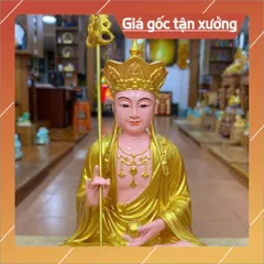 Tượng Địa Tạng Vương Bồ Tát Ngồi 30cm Vàng nhủ