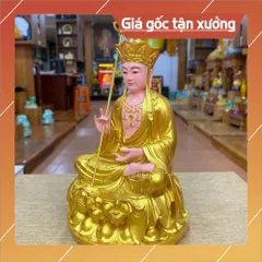 Tượng Địa Tạng Vương Bồ Tát Ngồi 30cm Vàng nhủ
