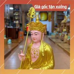 Tượng Địa Tạng Vương Bồ Tát Ngồi 30cm Vàng nhủ