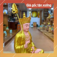 Tượng Địa Tạng Vương Bồ Tát Ngồi 30cm Vàng nhủ