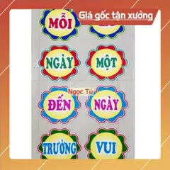 Tờ Khẩu hiệu trang trí trong lớp học Mỗi ngày đến trường là một ngày vui  Cỡ A4. CÓ NAM CHÂM