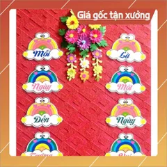 Tờ Khẩu hiệu trang trí trong lớp học Mỗi ngày đến trường là một ngày vui  Cỡ A4. CÓ NAM CHÂM