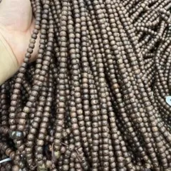 Chuỗi vòng gỗ 108 hạt  mun đen 6li và 8 li lông đuôi công đẹp, phù hợp với mọi độ tuổi