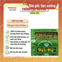 Nhang nụ Trầm bắc -Nhang viên Trầm bắc -: THÔNG LẠC HƯƠNG - Hộp 60 viên - Nhang Sạch Hương Trầm Bắc, Hương Quế