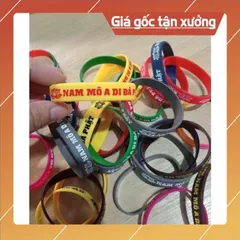 10 Vòng tay Nam Mô A Di Đà Phật cao su màu ngẩu nhiên