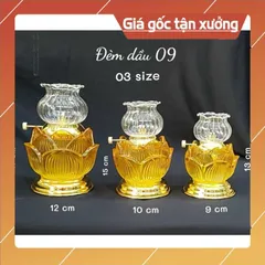 Đèn Dầu Hoa Sen Lưu Ly Cao Cấp 2 màu 3 size