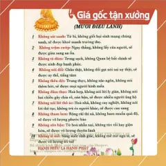 TO497 tờ chú Thập Thiện Nghiệp (10 điều lành) 2 mặt plastic siêu đẹp