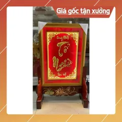 Chân khung hình chạm hoa sen, giá đỡ khung ảnh thờ cúng bằng gỗ