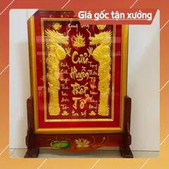 Chân khung hình chạm hoa sen, giá đỡ khung ảnh thờ cúng bằng gỗ