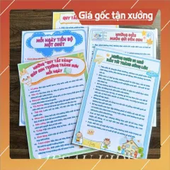 Bộ Quy Tắc Gia Đình Cho Trẻ Quy Tắc Học Tập Quy Tắc Ứng Xử Bộ 10 Tờ Đồ Chơi Giáo Dục Phát Triển Trí Tuệ