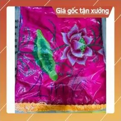 Áo choàng Mẹ Quan Âm, Mẹ Mẫu chất liệu vải Phi thêu hoa sen